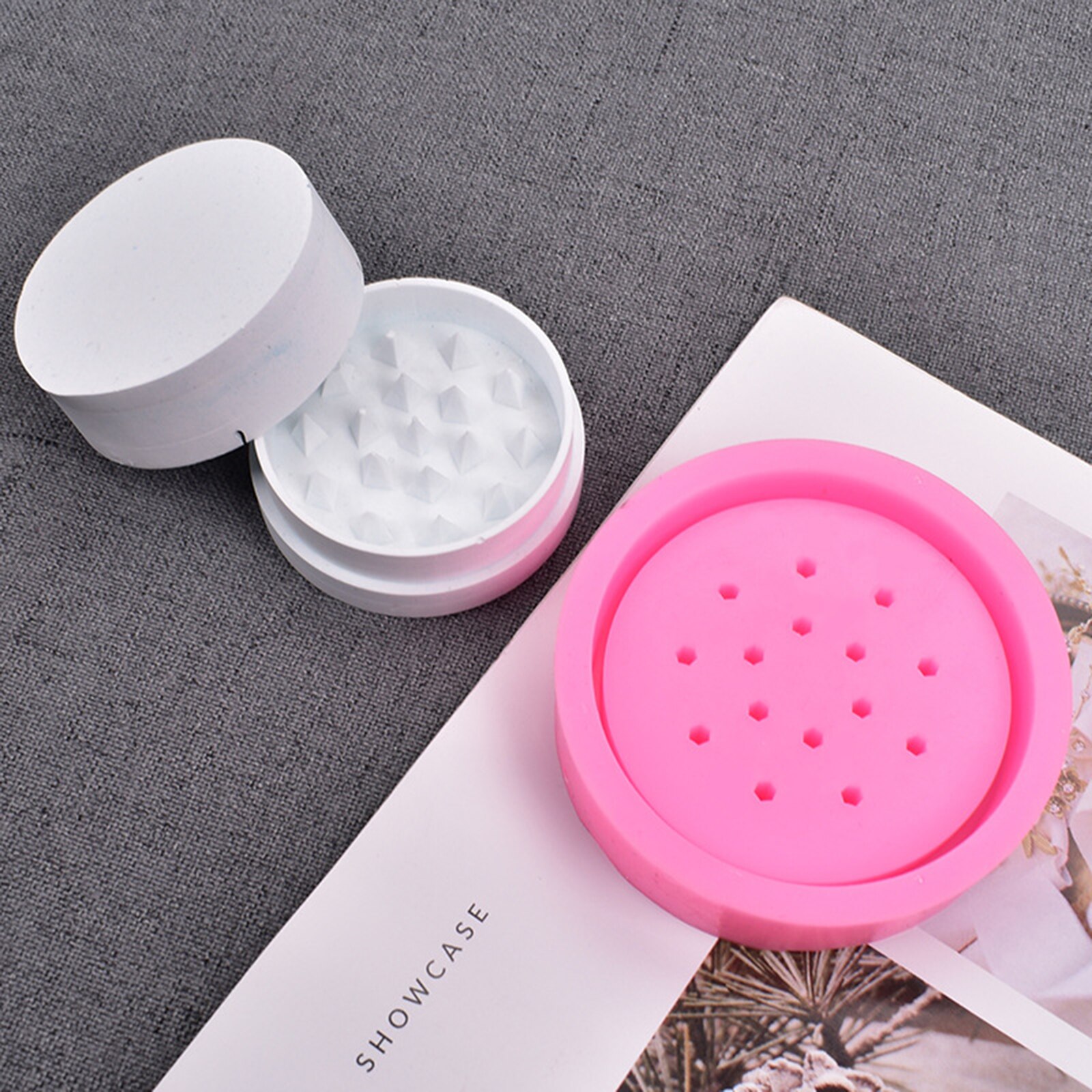 Dustproof Grinding Machine Mold 2.36" X0.7" /3.54" X0.7" Manual Multi-purpose Silicone Grinding Mold Non-stick