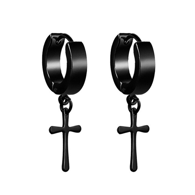 Pendientes geométricos de titanio para hombre y mujer, aretes de acero inoxidable, estilo Punk, Goth Ear Cuffs, Clip-on, joyería: Style 11