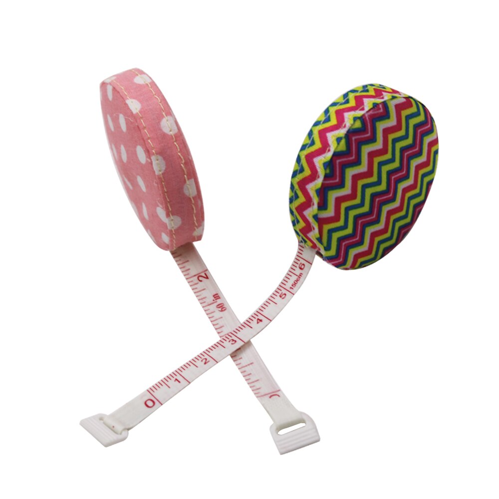 1.5m/60in Retractable Soft Flat Measuring Ruler Sewing Tailor Tape Measure Fabric Covered Sewing Tools