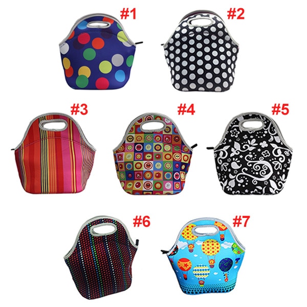 Cute Thermal Insulated 3d Print Neoprene Lunch Bag for Women Kids Lunch Bags Cooler Insulation Lunch Box Food Bag Bolsa Feminina