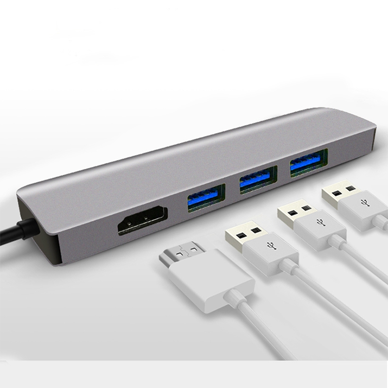 Usc Type C Hub Naar Hdmi 4K 30Hz 3 Usb 3.0 Usbc Pd Quick Opladen Dock Station Aluminium legering Breiden Hub Voor