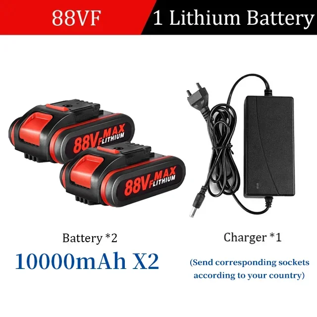 18V/21V 10000mAh wiederaufladbarer Li-Ion-Akku für elektrischen Sägenschlüssel Akku-Säbelsäge für 36VF 48VF 88VF Worx-Akku: Brown