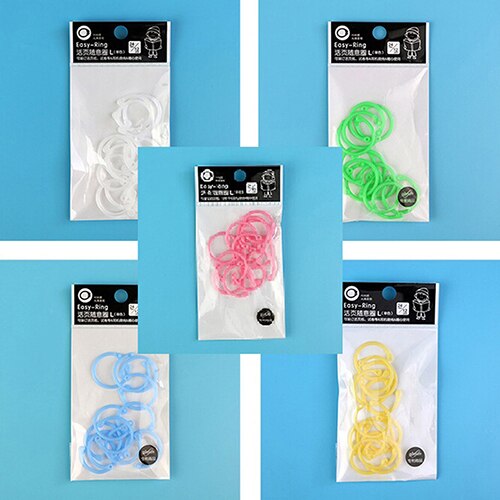 Plastic Ring Binder for Spiral Notebook Diary Loose Leaf Book Binding 12Pcs/set