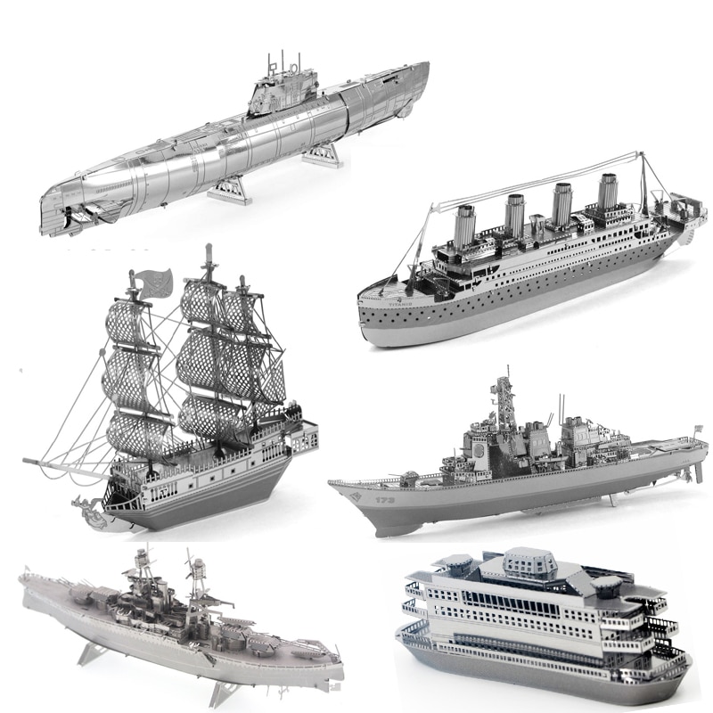 Boat 3D Metal Puzzle Black pearl 056 Burke Class Destroyer Titanic model KITS Assemble Jigsaw Puzzle Toys For Children