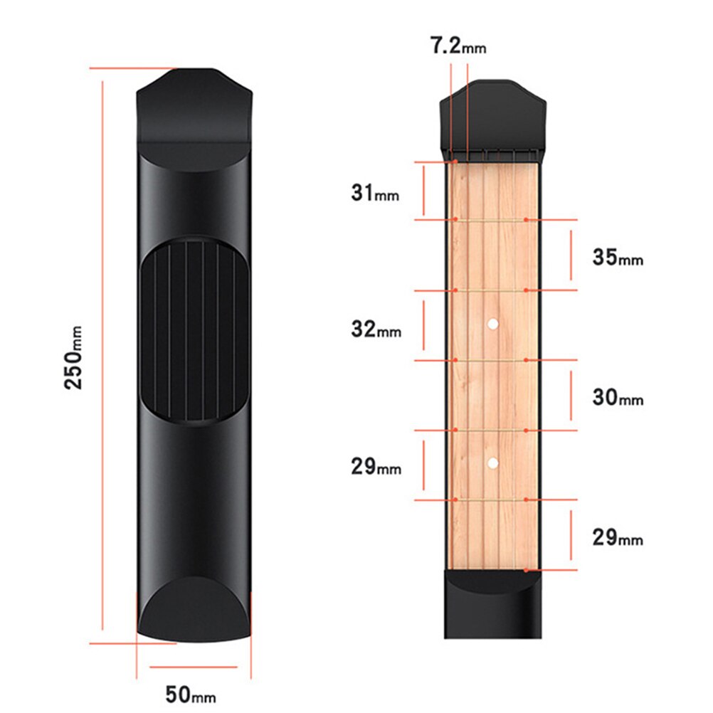 1Pc 6 struny przenośna gitara trener mini kieszeń gitara palec narzędzie robić ćwiczeń gitara instrument muzyczny dostaw