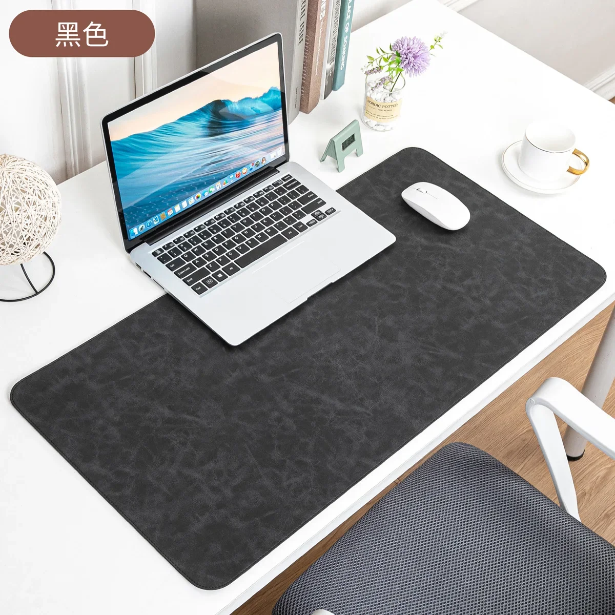 Desk Pad Waterproof PU Mouse Pad Desk Mat Protective Cover Large Mousepad Computer Laptop Non-slip Easy To Clean Keyboard Mats: XS / BROWN