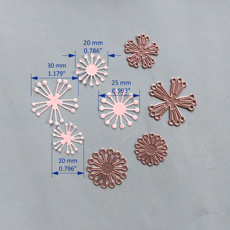 DUOFEN METAL CUTTING DIES small flowers set embossing stencil DIY Scrapbook Paper Album: 4pcs small stamens