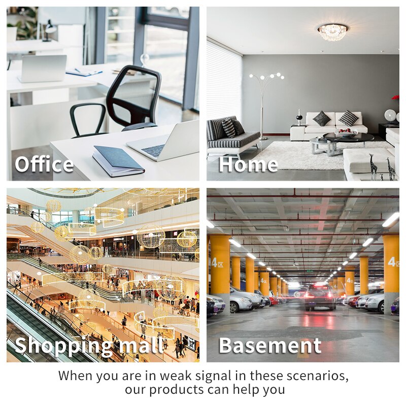 GOBOOST Amplifier 4G WCDMA 2100MHz Cellular Signal Booster Network Repeater 65DB Display Cell Phone Antenna Cable a Set for Home