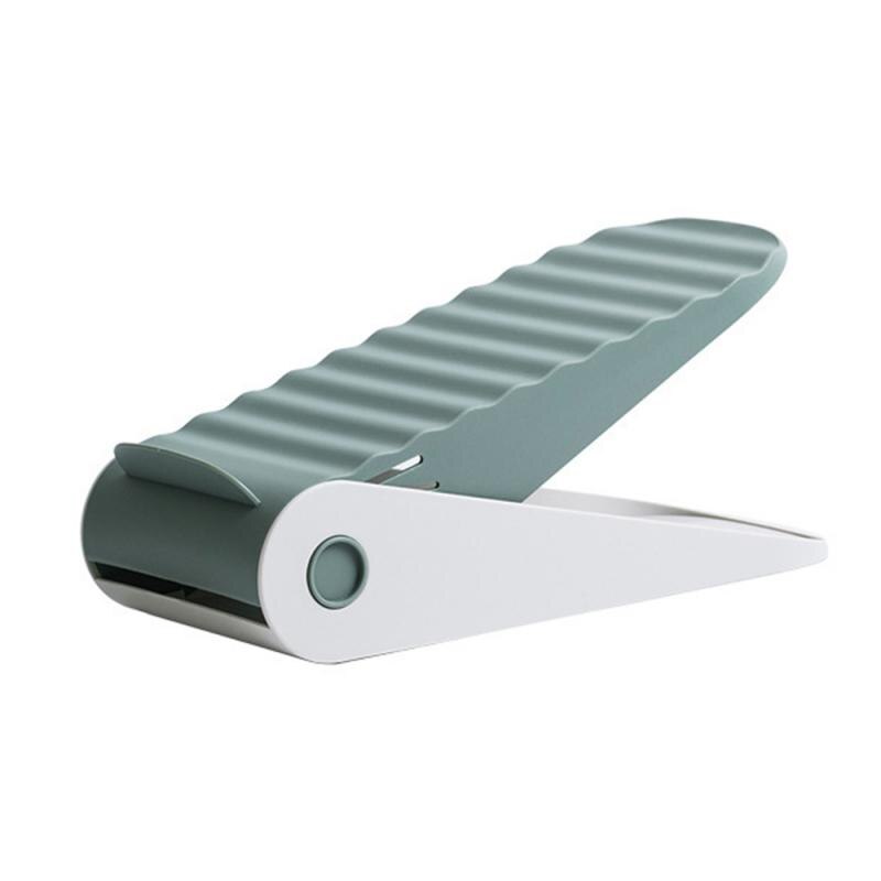 Verstelbare Schoenenrek Plastic Schoenenrek Dubbele Schoenenrek Schoen Afwerking Schoen Opbergrek Schoen Organisator Schoenenrek: green