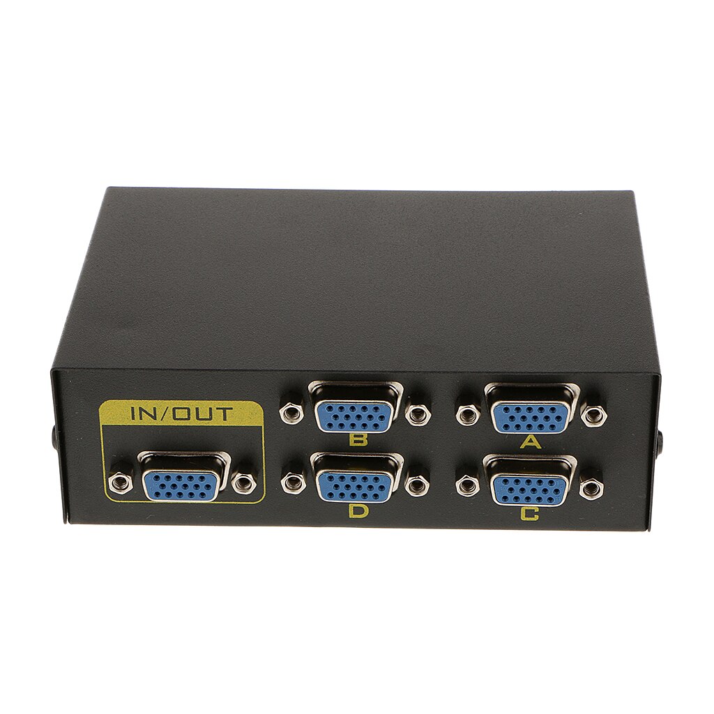 5 Port 4 PC In To 1 TV Monitor Out VGA SVGA XGA Video Sharing Switcher Selector Box For LCD PC Computer