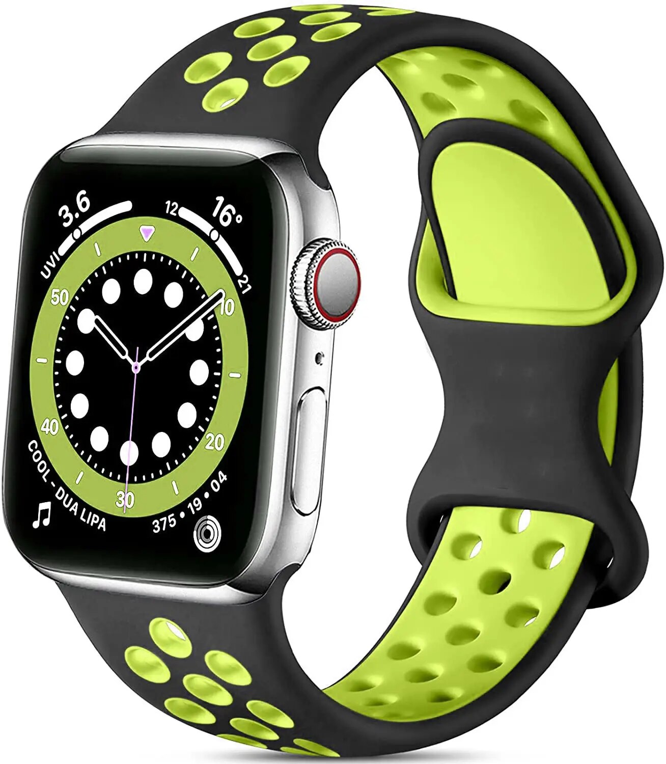 Bracelet de montre en silicone de sport de poignet de remplacement double pour la série Apple IWatch