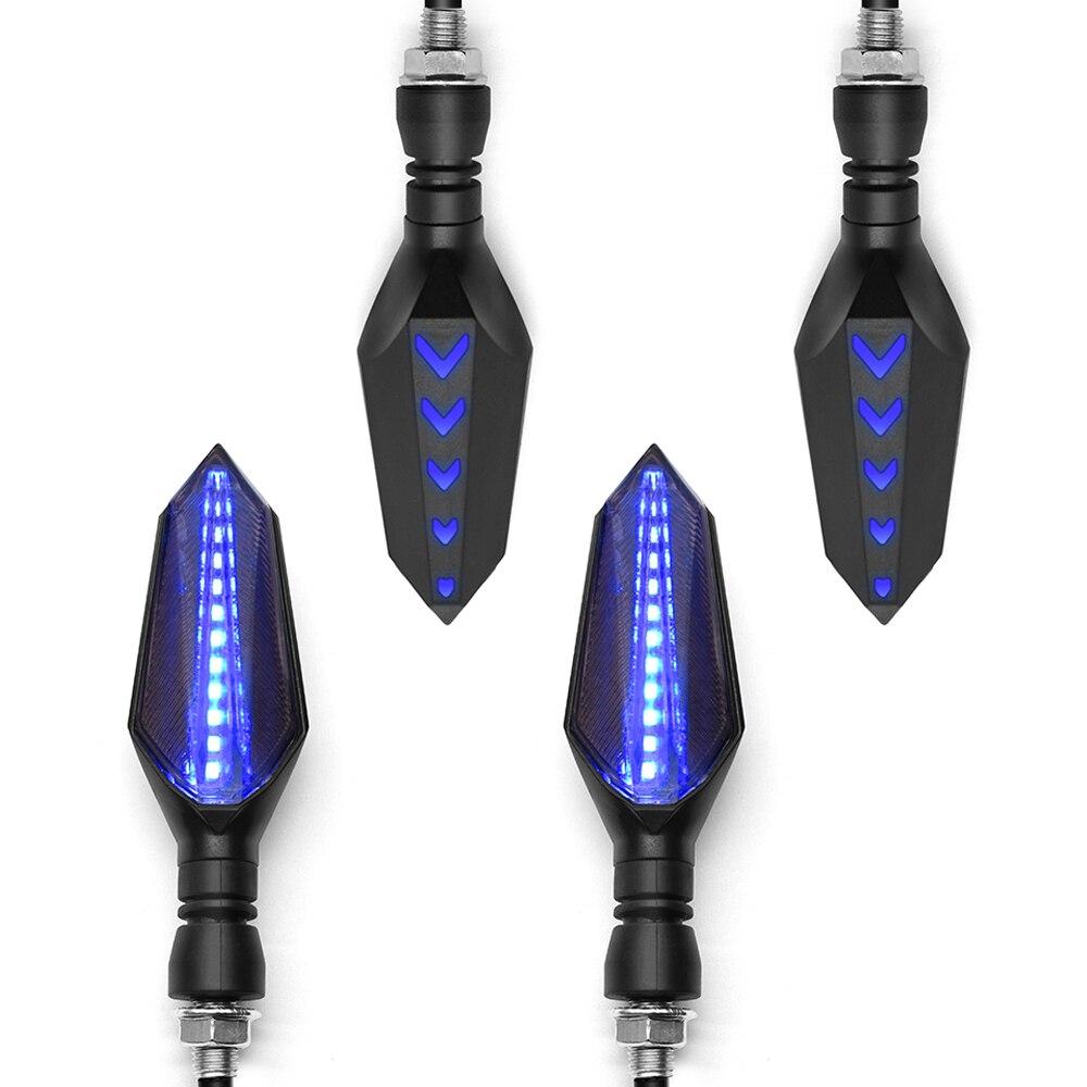 Universele Motorfiets 12V Led Knipperlichten Blinker Voor Achter Verlichting Voor Suzuki Gsf 1250 1200 650 Bandit Gsx 1250 1400 650F: 2 pairs Blue-Blue