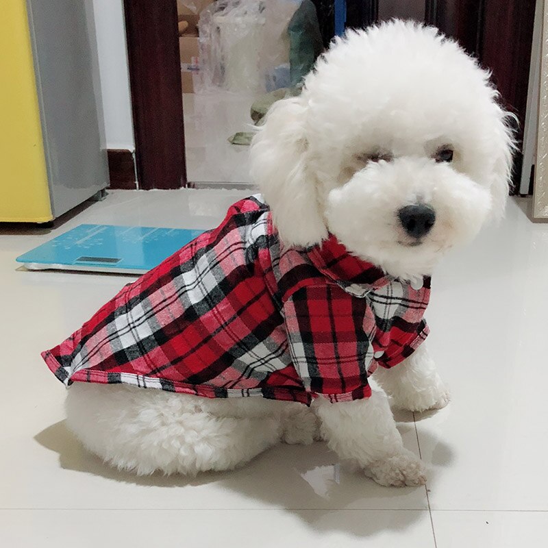 Plaid Hond Shirt Zomer Hond Kleding Voor Honden T-shirt Vest Puppy Pet Kleding Voor Honden Outfits Chihuahua Yorkshire Para perro