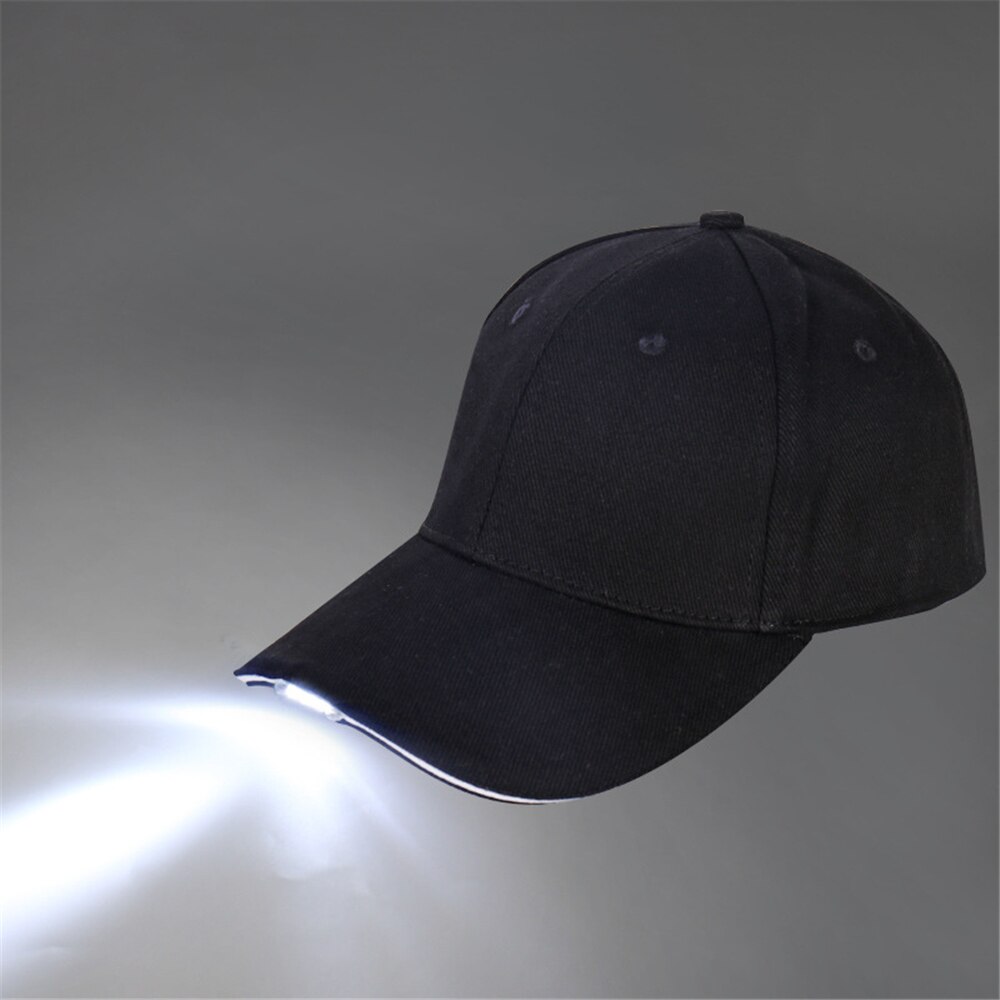 Casquette réglable pour escalade, chapeau à piles, avec lampe de poche, pour pêche, Jogging, Baseball, randonnée
