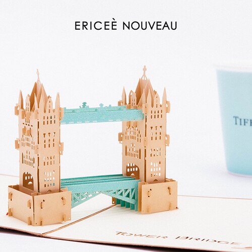 Duguo jolie carte stéréo de papeterie royaume-uni london bridge big ben carte stéréo différents types de cartes enveloppes: Pont de londres