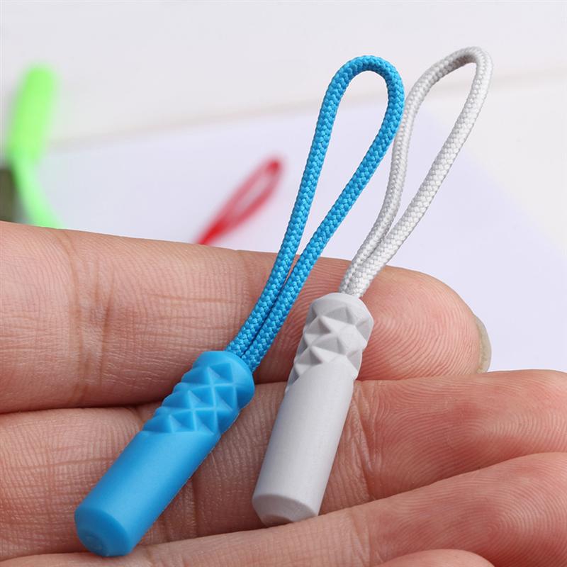 20 pièces tête de cylindre tirette tirette compacte tirant la corde fermeture à glissière tête queue corde multi-usages tirette extracteur pour vêtements