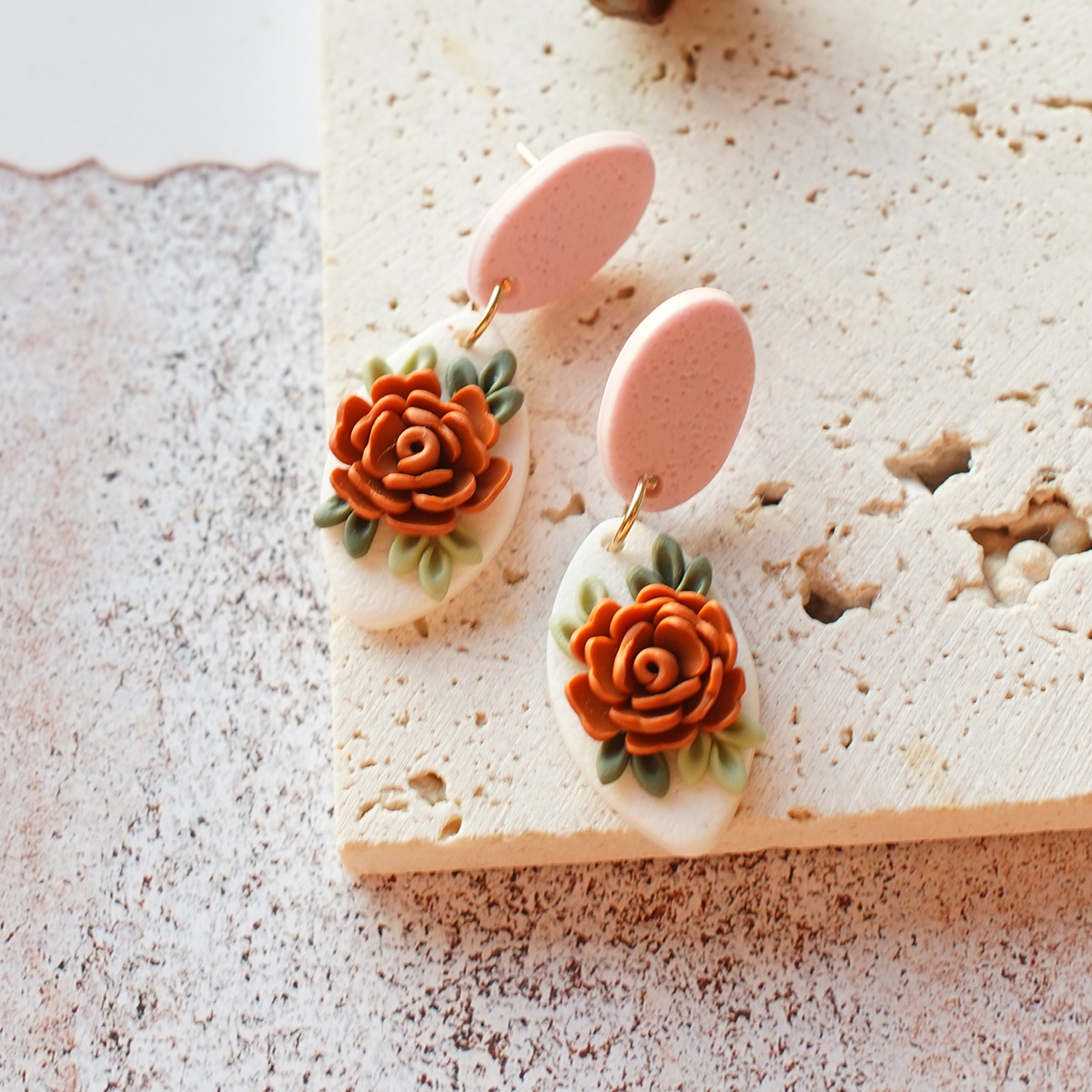 Moda alla moda Pasqua grappolo tropicale Fiori Nido d'uovo Multi forme Orecchini fatti a mano in argilla polimerica per accessori da donna Regalo: Stampigliatura