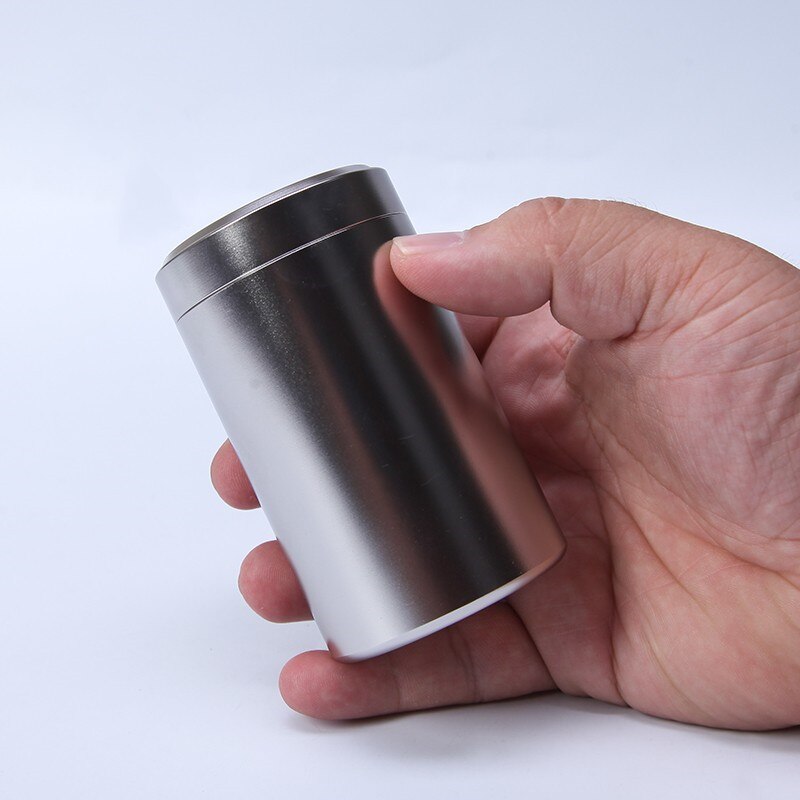 Mini latas de té portátiles de acero inoxidable, contenedor de almacenamiento de Metal de titanio, sellos, tanque de viaje, 5,2x9cm