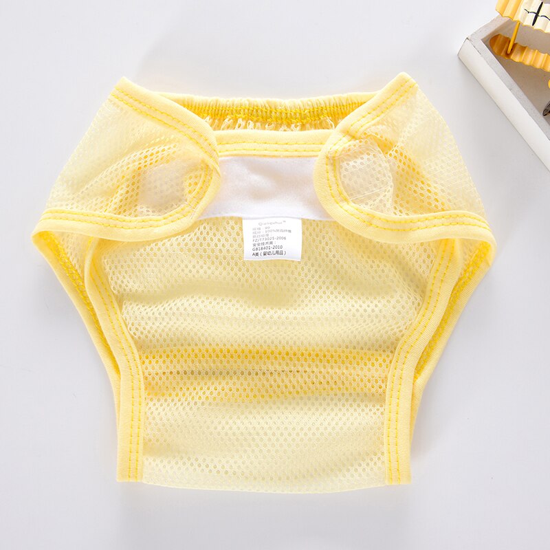 2 teil/los Baby Windeln Mehrweg Windeln Tuch Windel Waschbar Mesh Tasche Windel Sommer Atmungs Windeln size80/90/100: yellow / 6 to 12months
