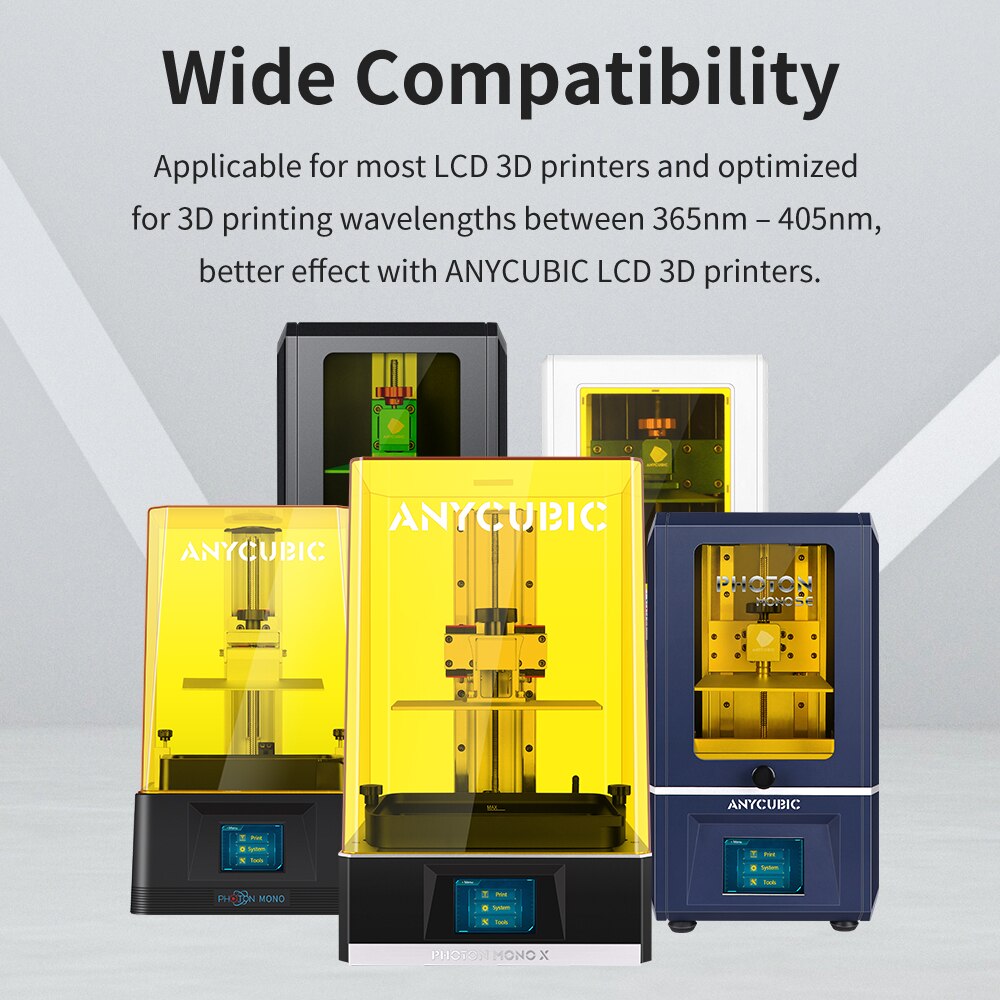 ANYCUBIC Flexible Tough Resin 365-405nm Resin-Flex Compatible LCD 3D printer High Toughness Precision Rigidity Impact Strength