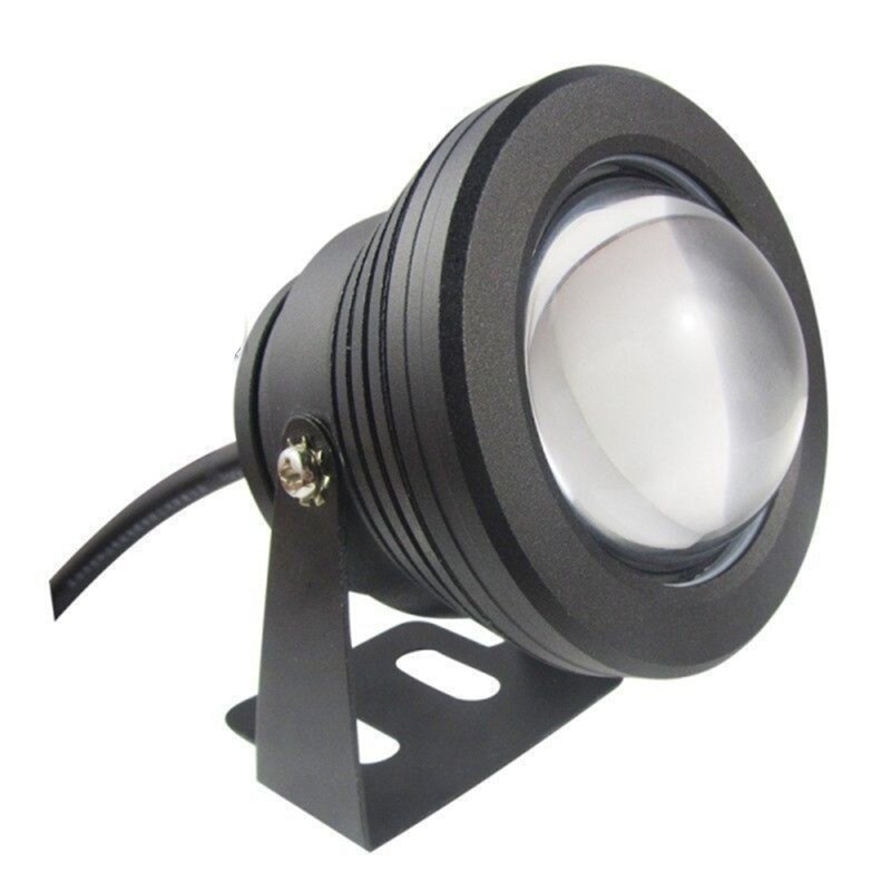 10w led utendørs lampe rgb/hvit/varm hvit undervanns led spot lys farge skiftende  ip67 flom lys for hage lys: Svart konveks linse / Hvit