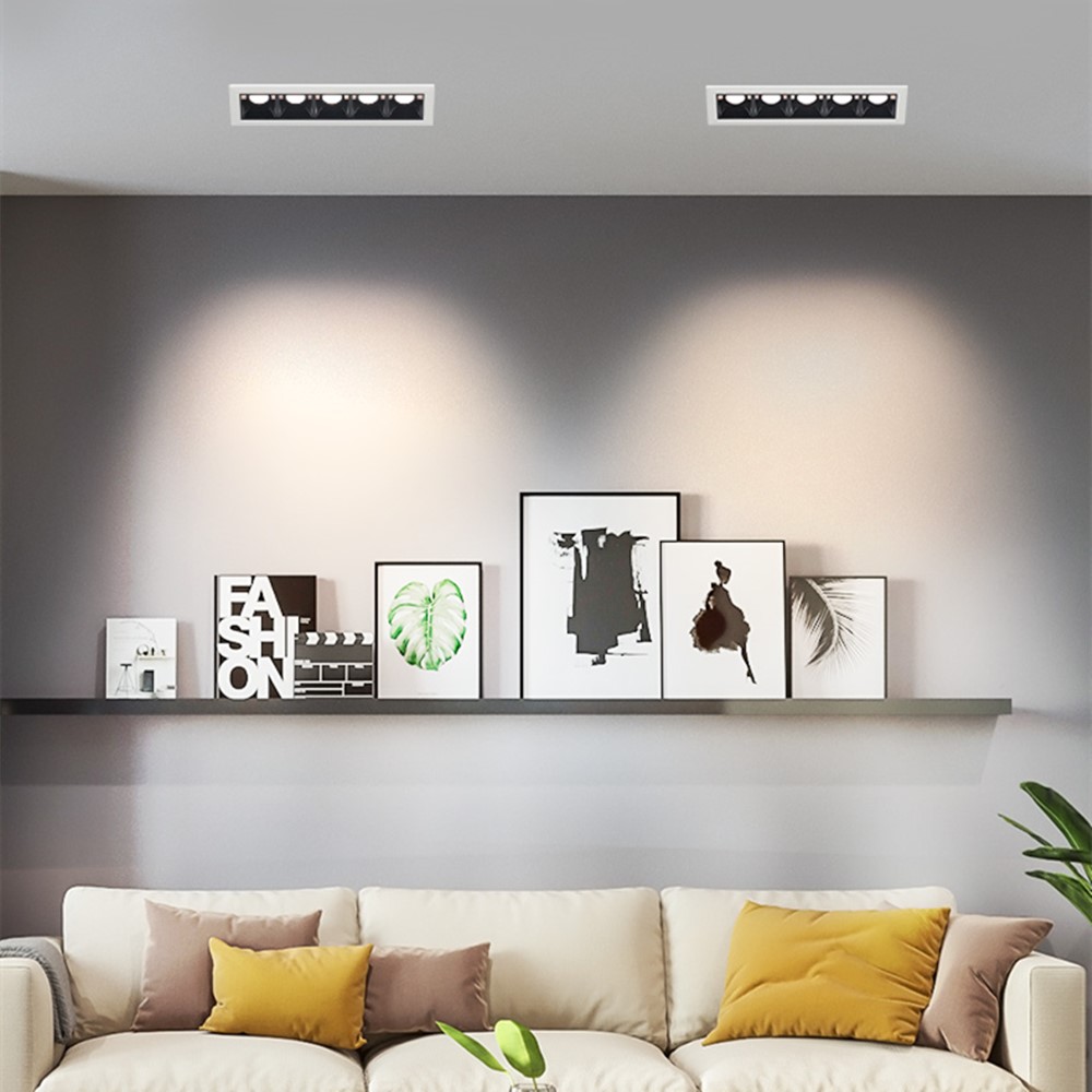 [DBF]Single Row Long Square LED Ceiling Spot Light Non Dimmable 2W 4W 10W 20W LED Recessed Downlight for Living room Aisle Light