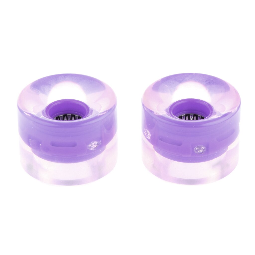 2Pcs 59mm Cool Smooth LED Light Skateboard Wheels Cruiser Longboard Roller