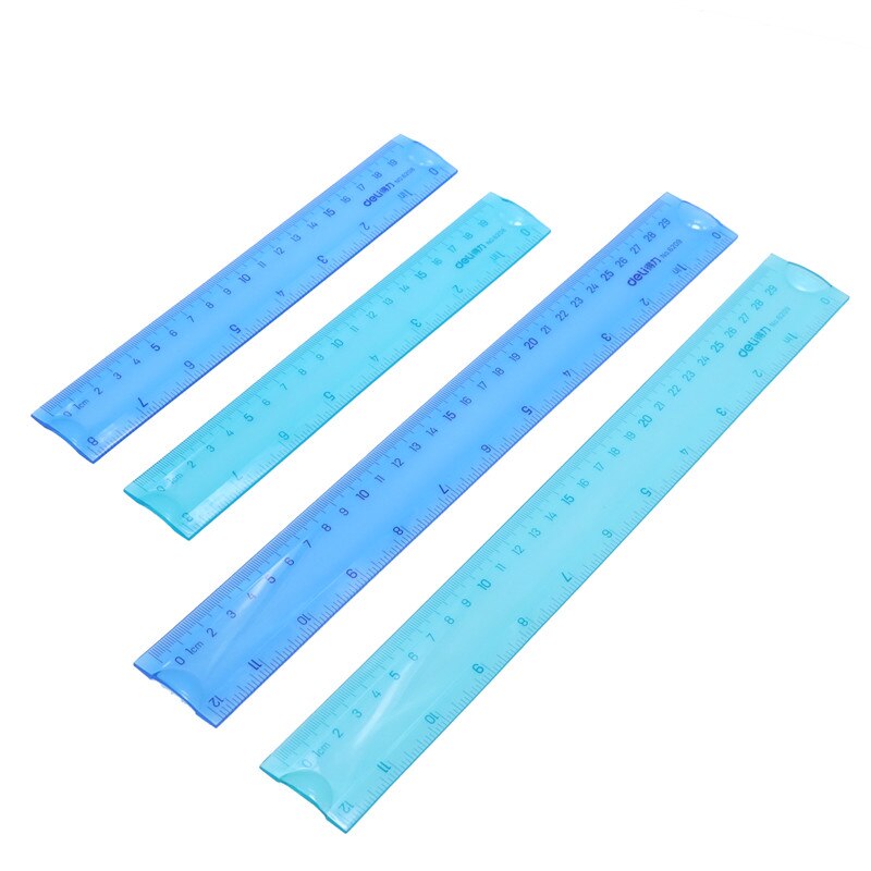 Regla Flexible transparente para dibujo de estudiantes, Regla suave de plástico para oficina y escuela, azul/verde, 20cm/30cm, 1 unidad