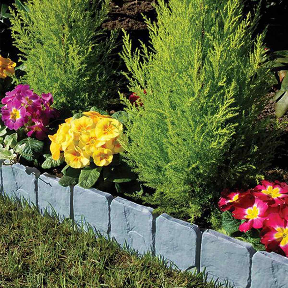 10X maison jardin bordure plastique clôture pierre effet pelouse cour fleur plante bordure