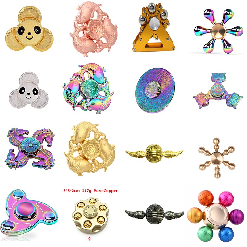 Rainbow Colorful Four Fidget Spinner Hand Spinner For Better Focus Reduce Autism ADHD Stress Toys With Box