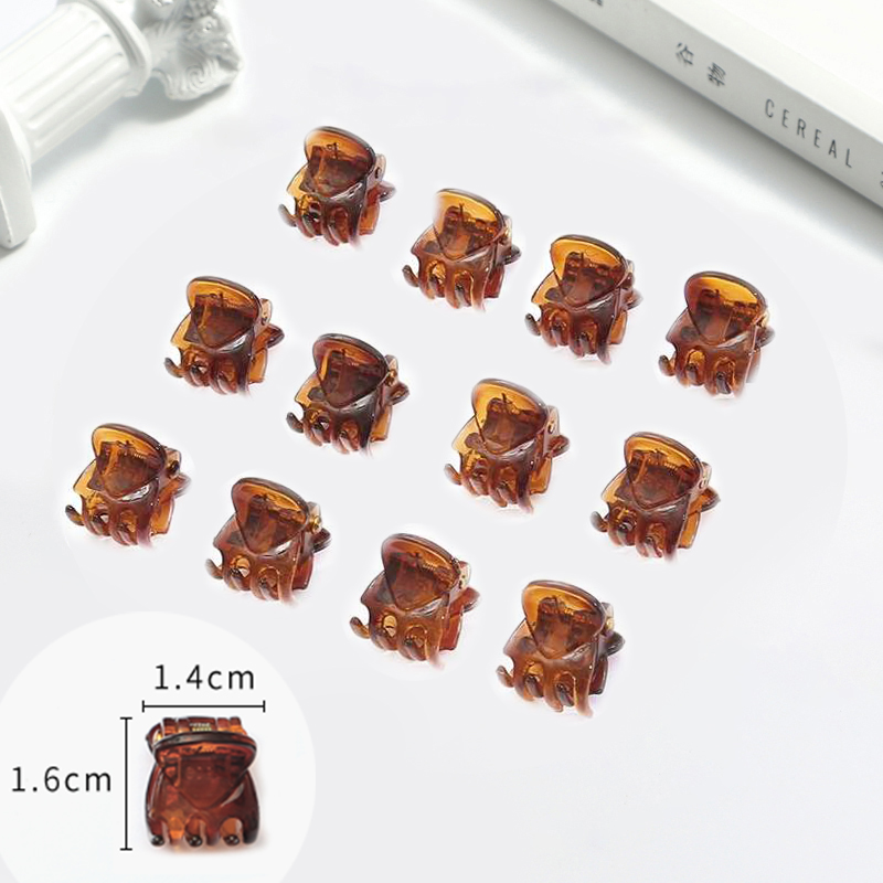Mini pasadores coreanos de plástico para niña y mujer, pinzas para el pelo, pinzas de cangrejo para el pelo, herramienta de maquillaje, accesorios para el cabello, 12 Uds.: 08