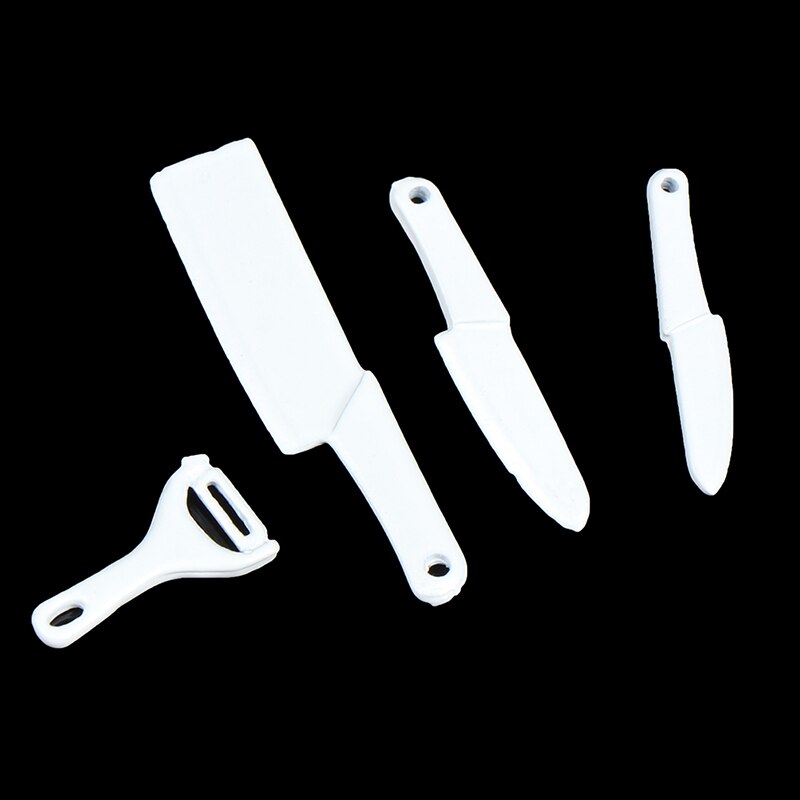 4Pcs 1/12 Leuke Poppenhuisminiaturen Keuken Mini Mes Set Mini Meubels Accessoires