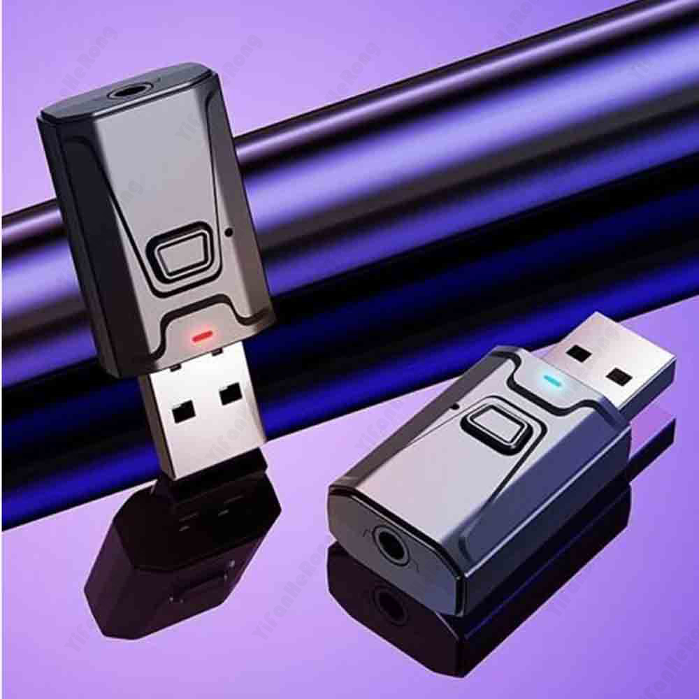 Usb bluetooth-kompatibel 5.0 adapter sender/mottaker lyddongle trådløs usb 3.5mm adapter for datamaskin pc bærbar pc