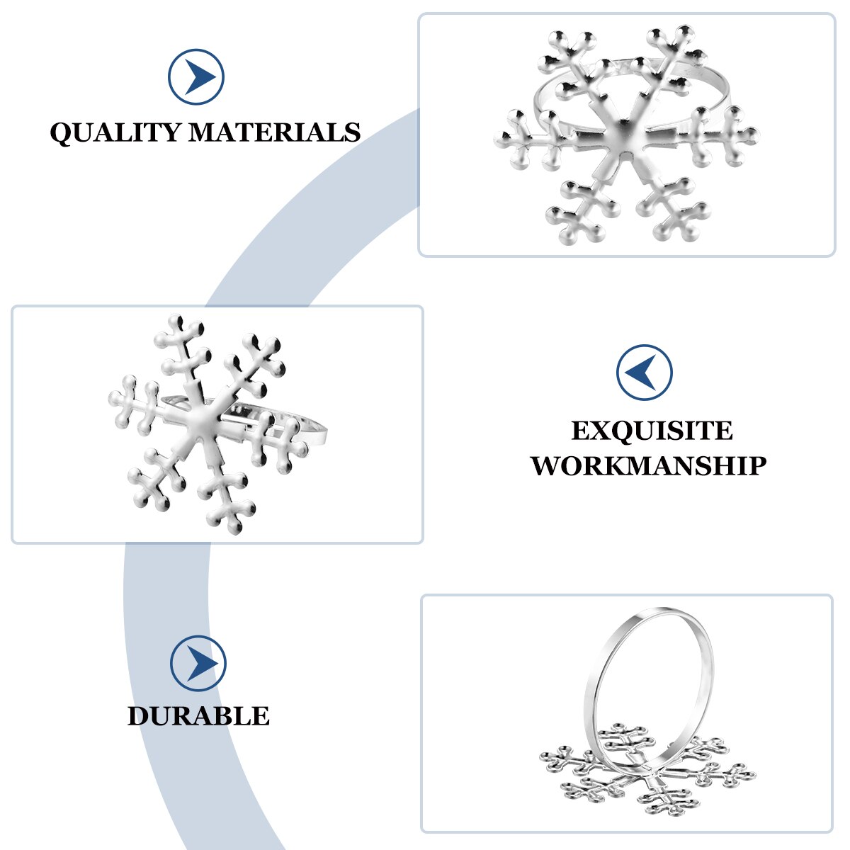 6 Pcs Chrismas Napkin Ring Table Setting Table Setting Napkin Holder Dinner Decor for Home Banquet Party Hotel Decoration