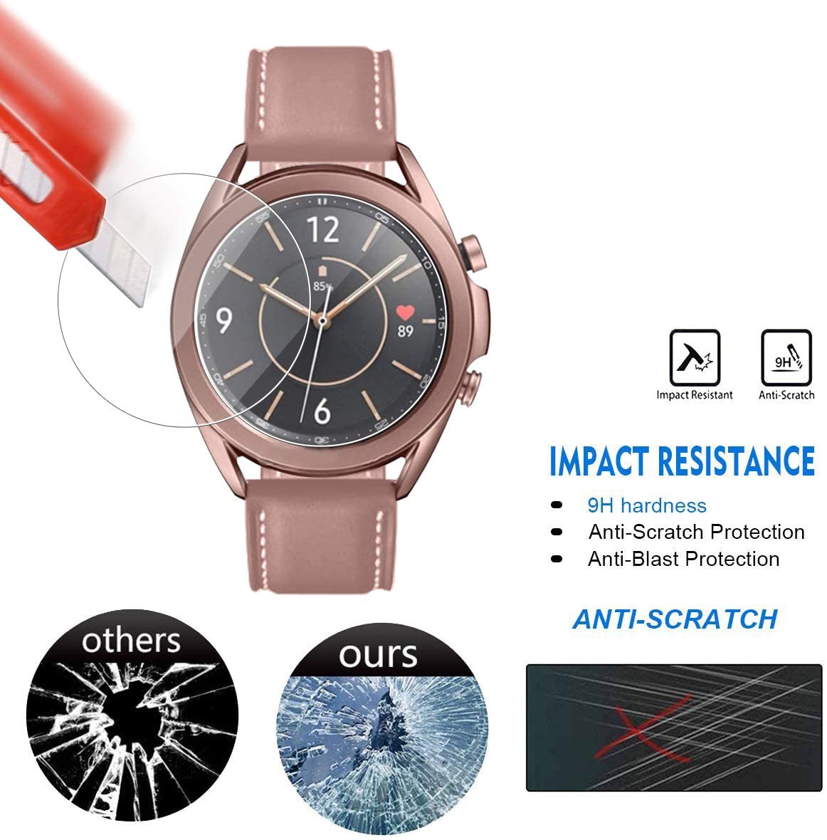 Vidrio para Galaxy Watch 3 película de vidrio templado Protector de pantalla para Samsung Galaxy Watch 3 45mm 41mm Smart Watch película protectora
