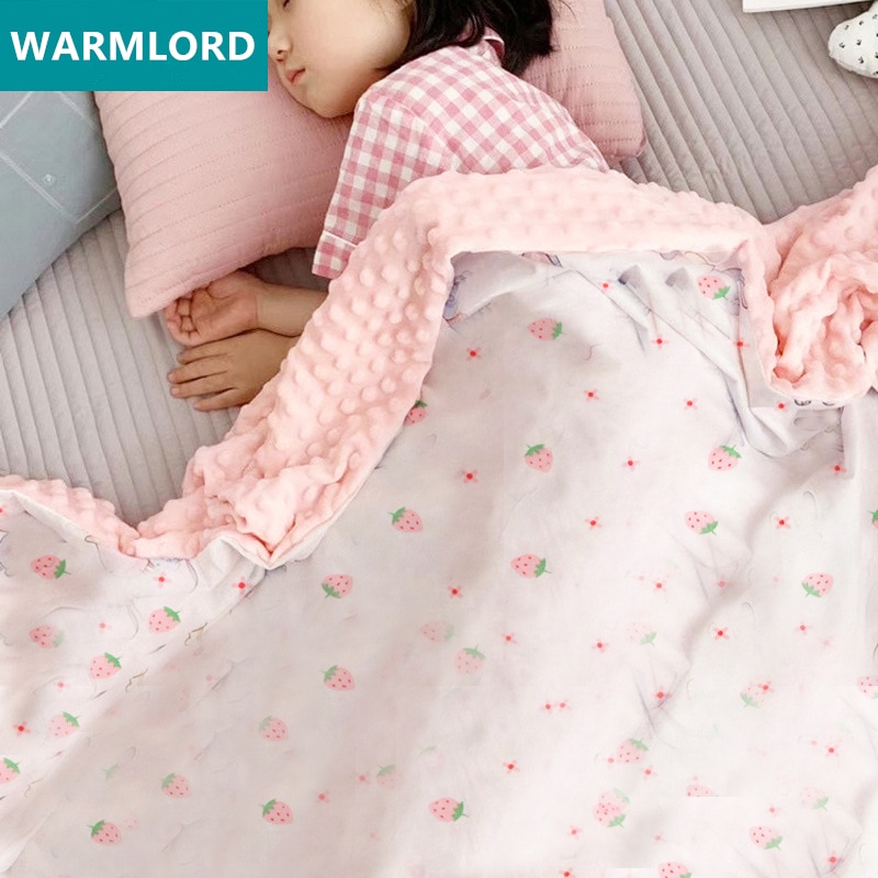 Couverture en coton imprimé de marque, couverture thermique douce en minky à pois pour tout-petits, couverture pour bébé, couvre-lit pour enfants, couette pour enfants