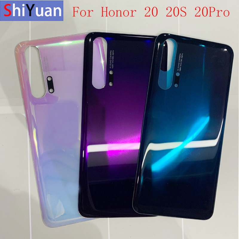 Batteria Caso Della Copertura Dell&#39;alloggiamento Posteriore di Vetro del Portello Posteriore del Pannello Per Huawei Honor 20 20S 20Pro Della Copertura Posteriore di Vetro di Ricambio