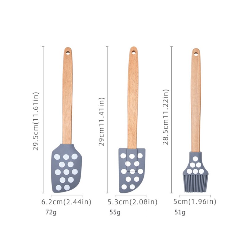 Brosse à huile en Silicone, manche en bois, brosse à huile, outils de cuisson, spatule grattoir à pâtisserie, résistant à la chaleur, crème antiadhésive, couleur aléatoire, 1 pièce