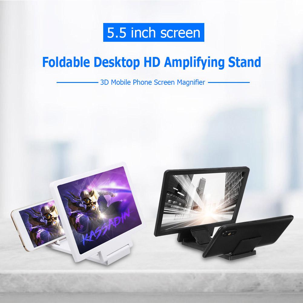 Lupa de pantalla de teléfono móvil 3D soporte de amplificación película portátil plegable soporte de escritorio soporte de teléfono inteligente de cristal