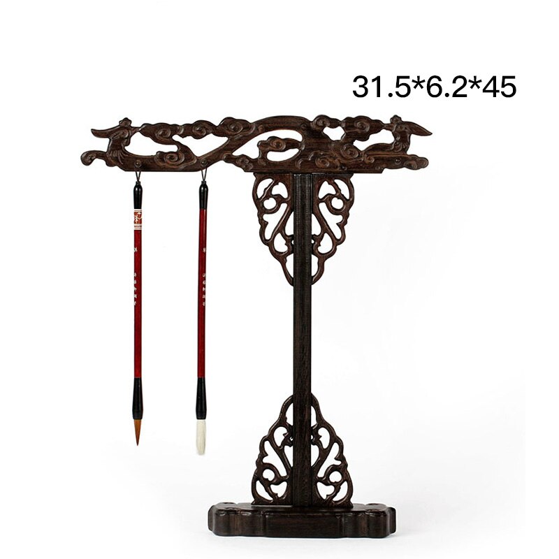 Solid Rose Hout Grote-size Kalligrafieborstel Houder Antieke Stijl Traditionele Schilderen Schrijven Pen Houder Wenge Borstel Rack: pink