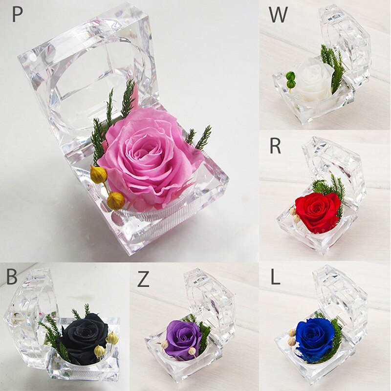 Eeuwige Rose Ring Box Valentijnsdag Romantische Eeuwige Leven Bloem Moeder Dag Aanwezig