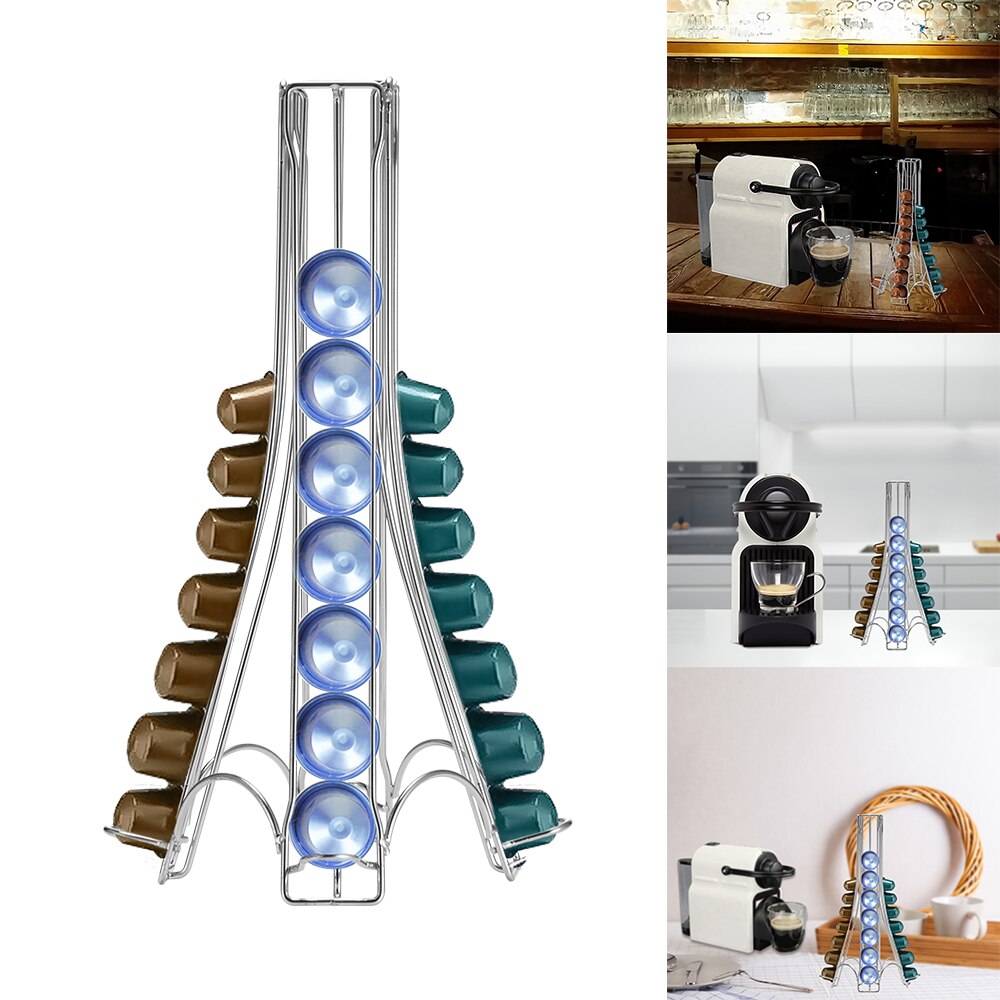 Nespresso capsulehouder roestvrij staal koffiepadhouder cactus dispenser koffie dispenser toren standaard past
