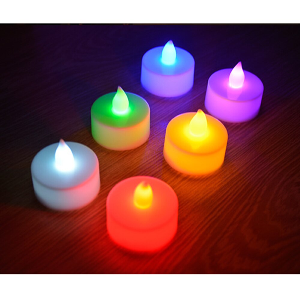 Romantic LED Candle Lamp Light Flameless Simulation Tea Light Valentine Day Wedding Candle Birthday Party Christmas Decoration: 1pcs colorful