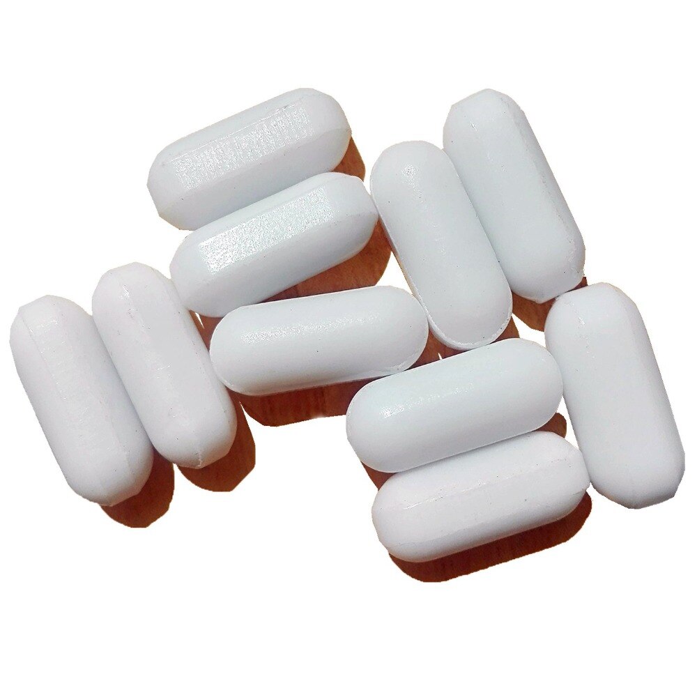 Laboratoriemagnetisk omrörarstav ptfe vanliga omrörarstänger utan pivotring vita spinnstänger  ,c6 x 10mm,  pack  of 10