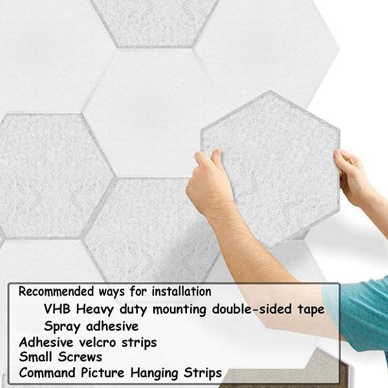 AD-18 Pcs Hexagon Acoustic Panels Beveled Edge Sound Proof Foam Panels,High Density Sound Proofing Panel For Studio Office
