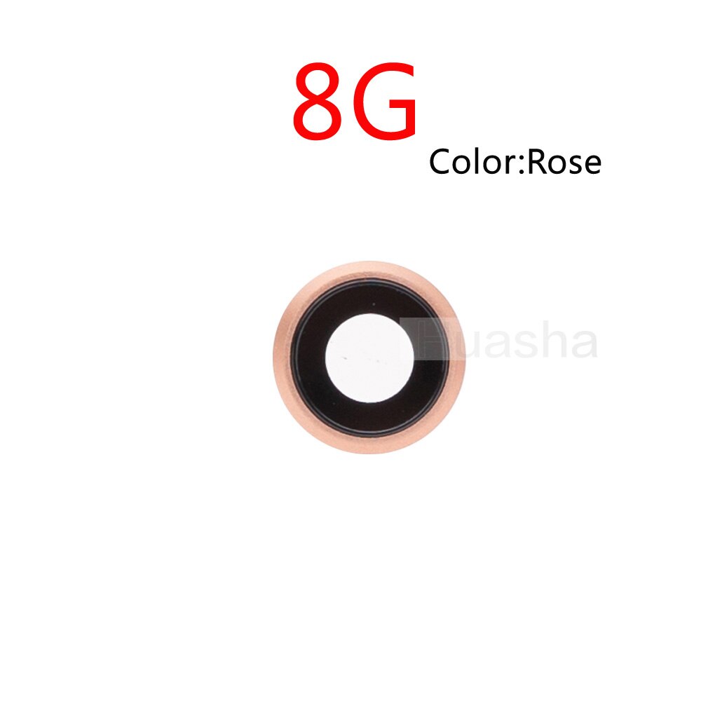 Bakre bakre kamera glass linse ring deksel for iphone  x 7 8 plus med rammeholder reservedeler: 8g rose