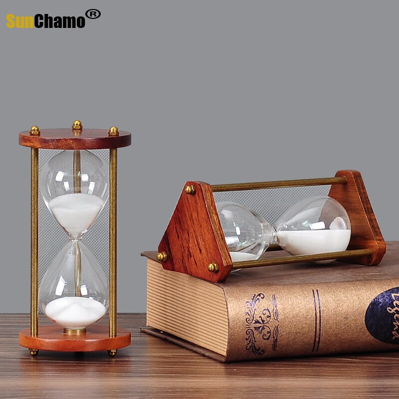 Solid Wood Time Hourglass Timer 30 Minutes Home Living Room Decorations Birthday Accessories Crafts Sand Clock