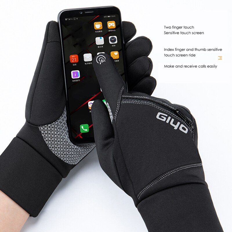 Giyo Fietsen Handschoenen Fiets Warm Touchscreen Volledige Vinger Handschoenen Winter Waterdichte Outdoor Skiën Motorrijden Handschoenen