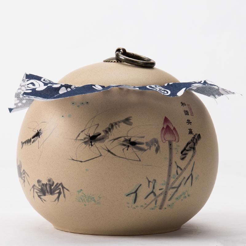 JIA-GUI LUO Farbe Glasur Keramik Tee Caddies Tieguanyin verschlossenen dosen Getrocknete Frucht Tragbare reise Tee Kasten D057