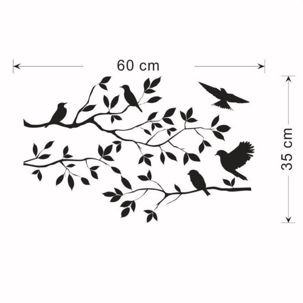 Vogel Op Boomtak Muurstickers Boom Blad Decoratieve Vinyl Lijm Voor Kinderen Home Decor Woonkamer Stickers Op de Muur: Default Title
